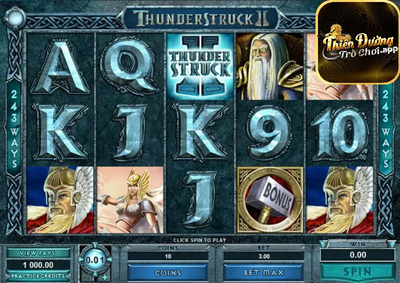 Luật chơi quay thưởng cơ bản của game Thunderstruck II